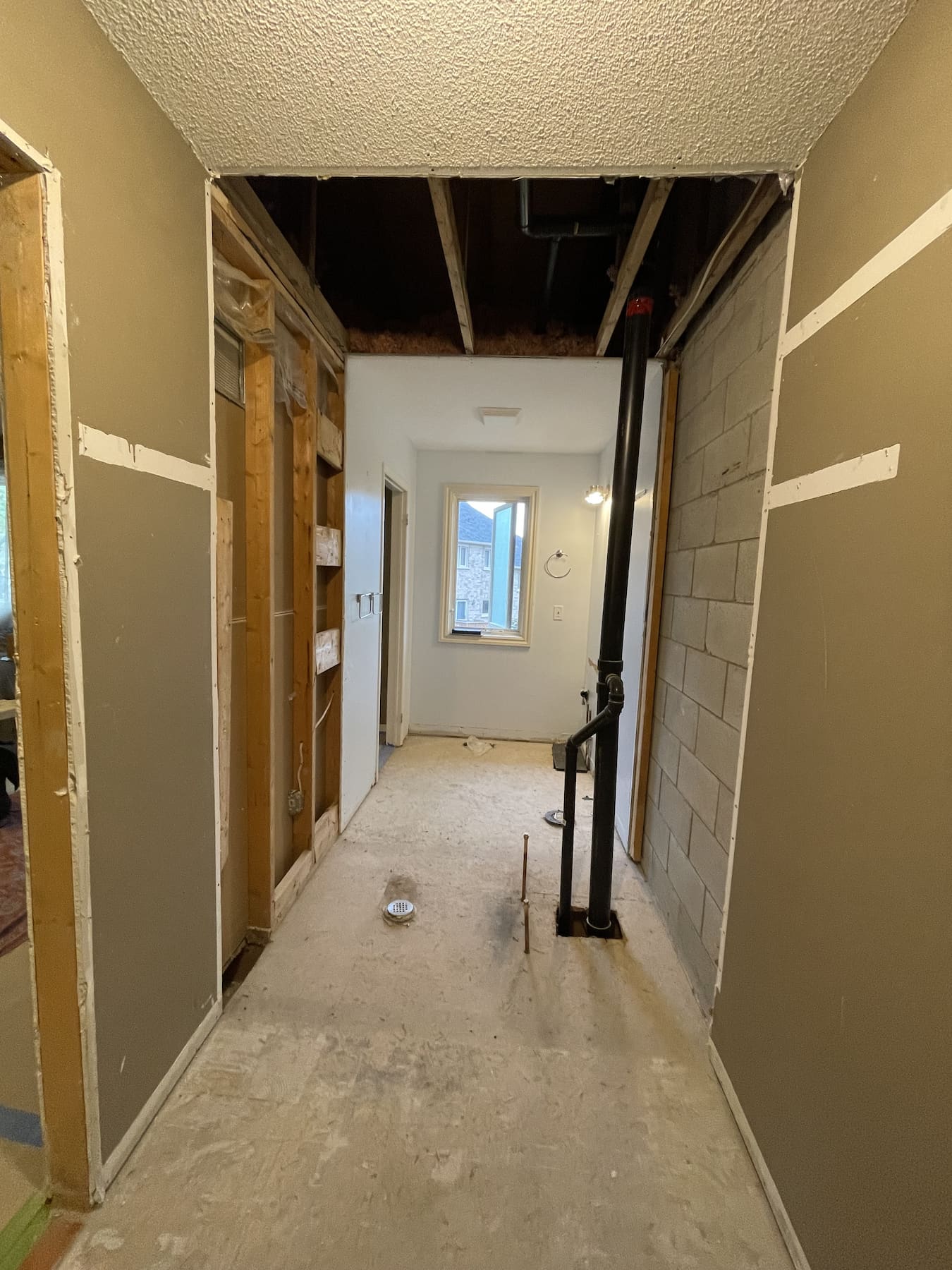 narrow hallway remodeling before